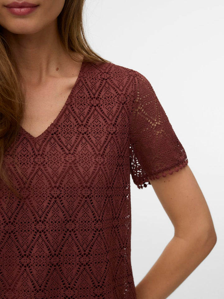 Vmmaya Ss V Neck Top Jrs - Rood