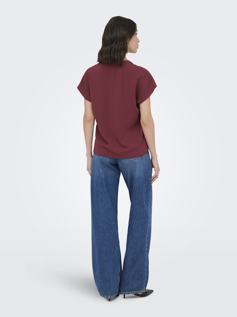 Jdylion Life S/s Top Wvn Noos - Bordeaux