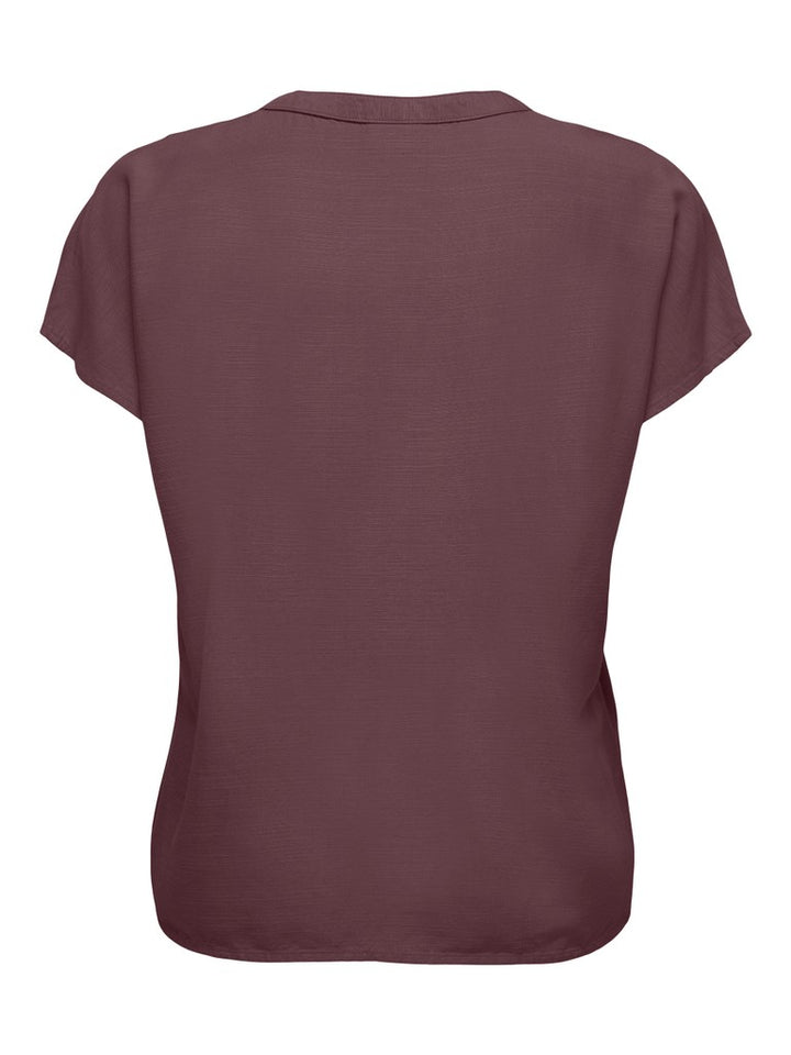 Jdycaya Lion Linen S/s Top Wvn Dia - Bordeaux