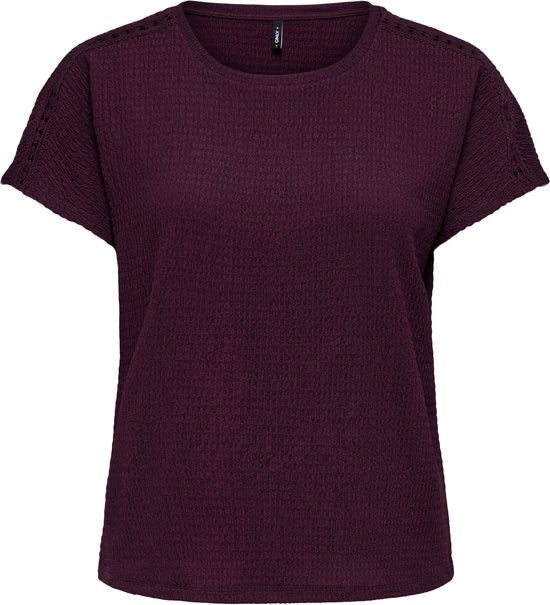 Onldebbie S/s Detail Top Cc Jrs - Bordeaux