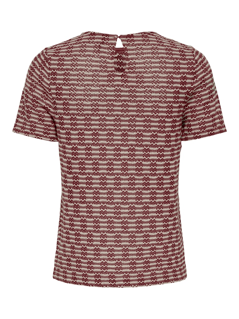Onltove S/s O-neck Top Jrs - Rood Dessin