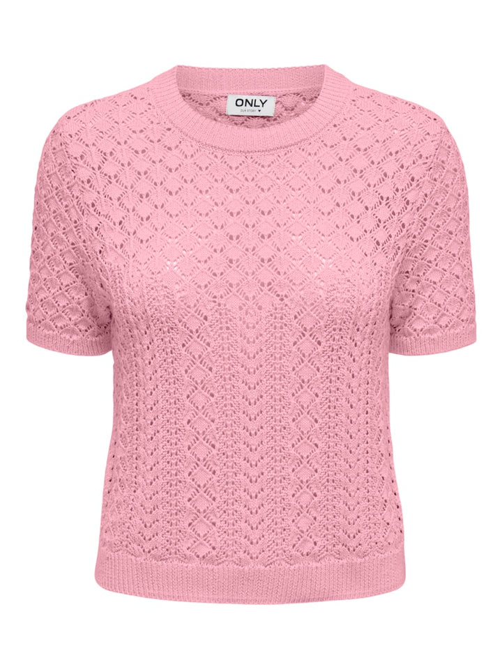 Onlsaga Ss O-neck Knt Noos - Licht Roze