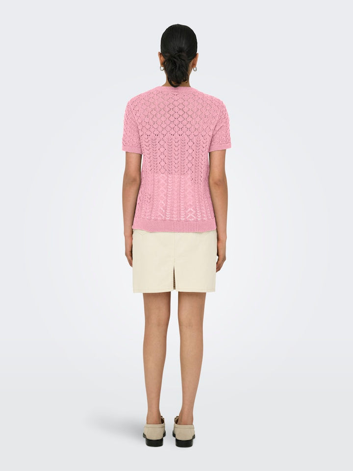 Onlsaga Ss O-neck Knt Noos - Licht Roze