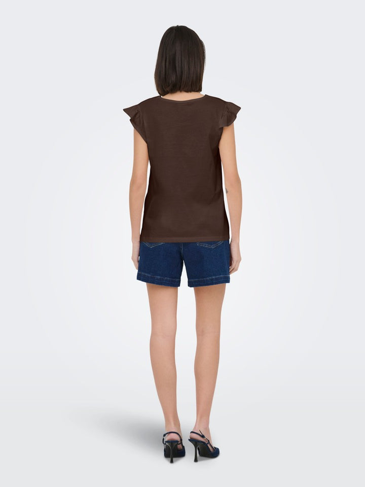 Jdyysta Life S/l Broderi Anglaise Top Jr - Bruin