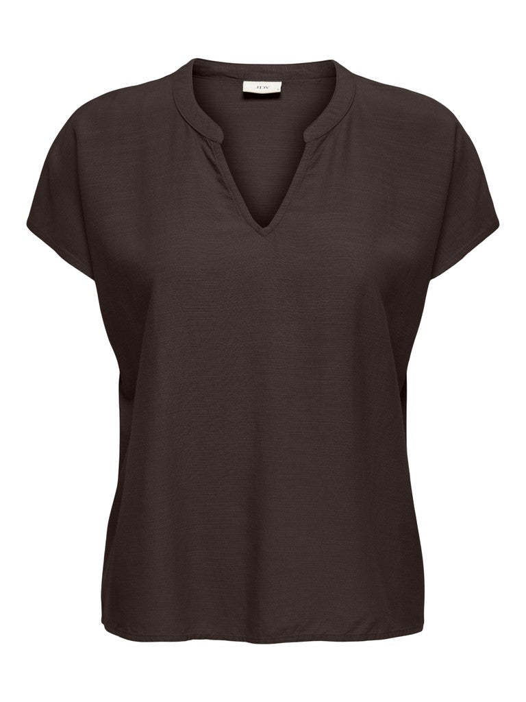 Jdycaya Lion Linen S/s Top Wvn Dia - Bruin
