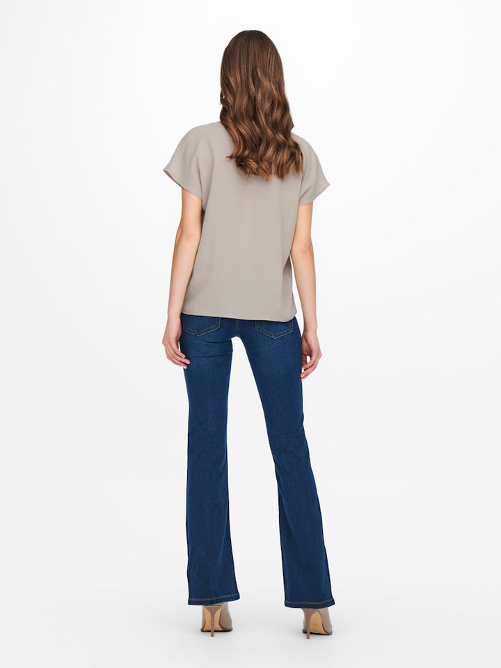 Jdylion Life S/s Top Wvn Noos - Licht Bruin