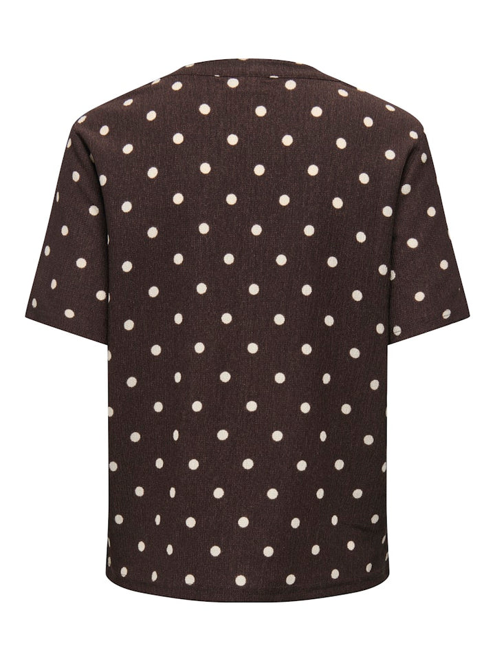 Jdydebbie Ss V Neck Top Jrs Dia - Bruin Dessin