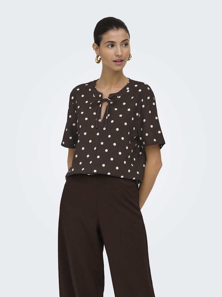 Jdydebbie Ss V Neck Top Jrs Dia - Bruin Dessin