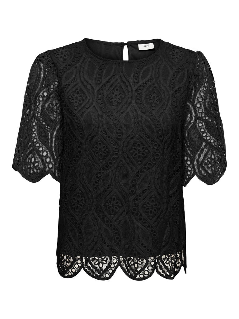 Jdygilda S/s Lace Top Jrs - Zwart