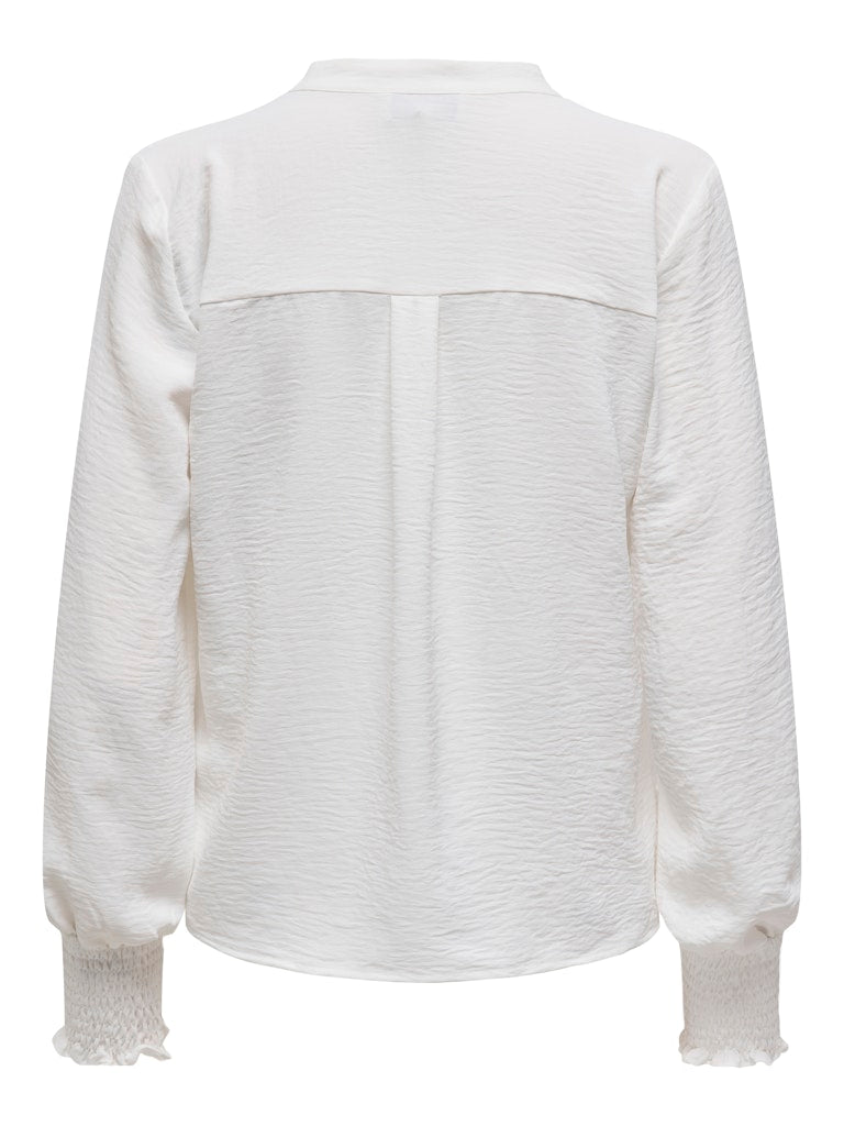 Onlmette V-neck Ls Smock Top Noos Wvn - Off-white