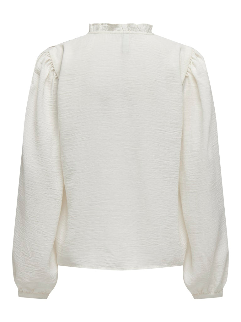 Jdyrachel Life L/s Pintuck Top Wvn Noos - Ecru