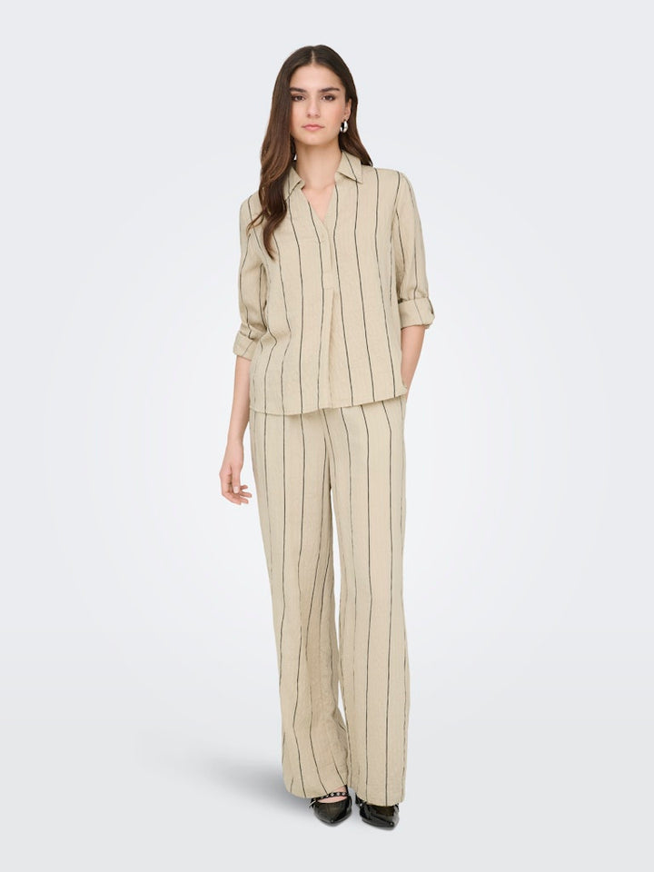 Jdyava L/s Fold Up Shirt Wvn - Zand Dessin
