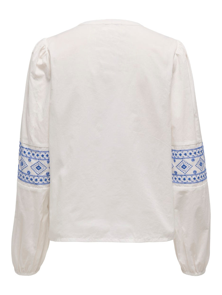 Jdylulu Ls Embroidery Shirt - Wit Dessin