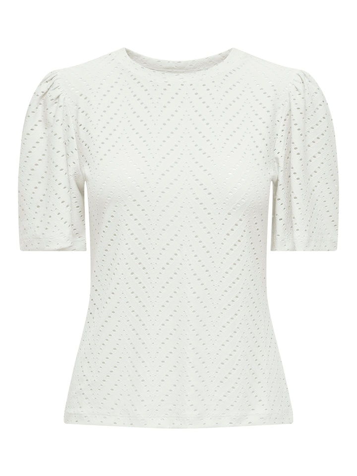 Jdycarla Cathinka S/s Top Jrs Noos - Wit Dessin