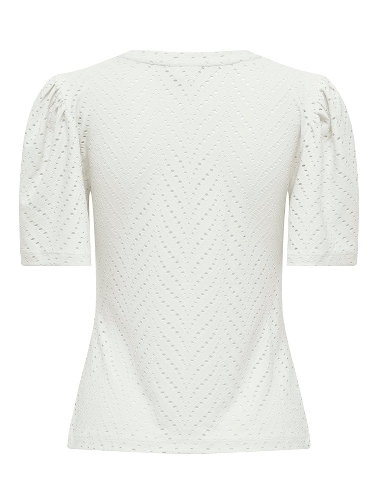 Jdycarla Cathinka S/s Top Jrs Noos - Wit Dessin