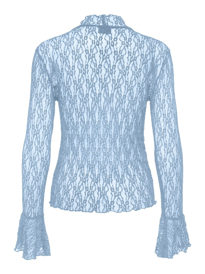 Jdylala L/s High Neck Lace Top Jrs - Lichtblauw