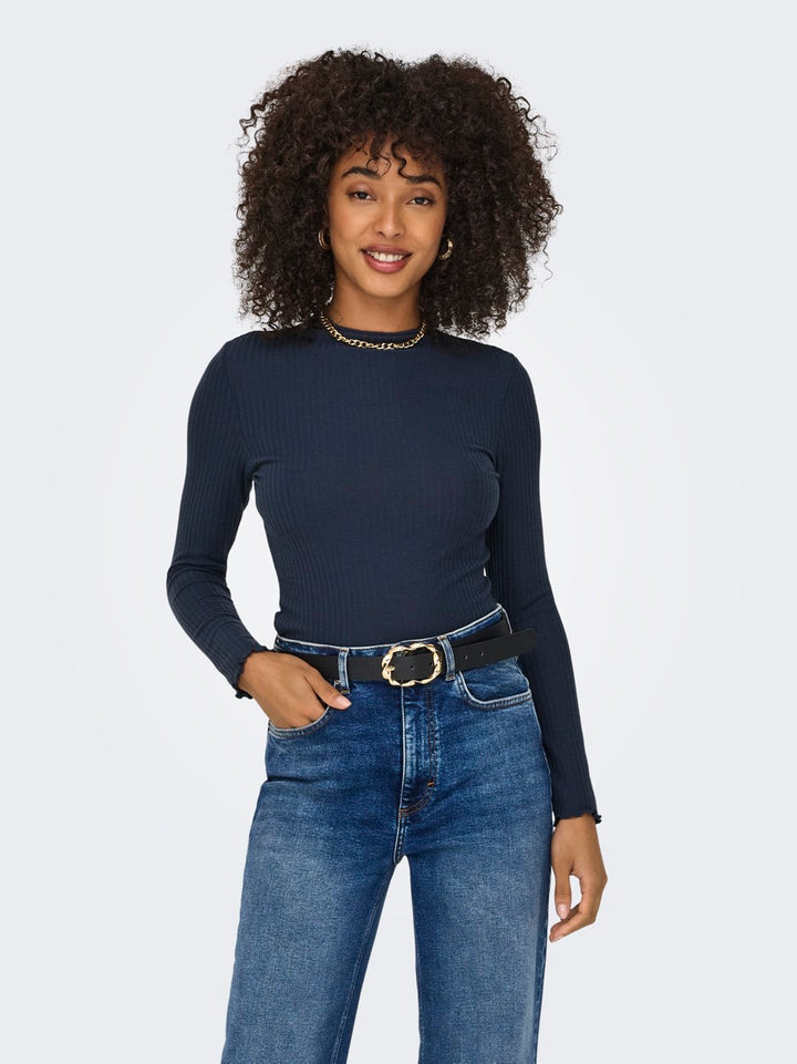 Onlemma L/s High Neck Top Noos Jrs - Rafblauw