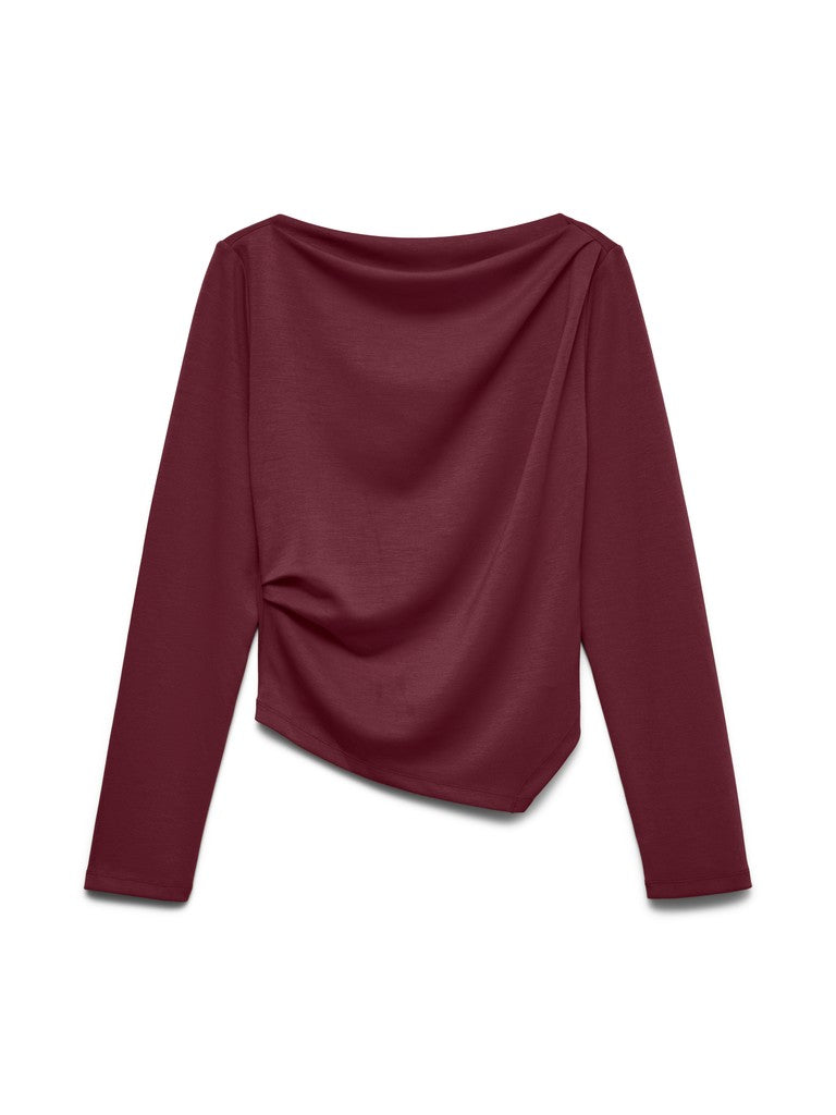 Vmmille Ls Boatneck Short Top Jrs Noos - Bordeaux