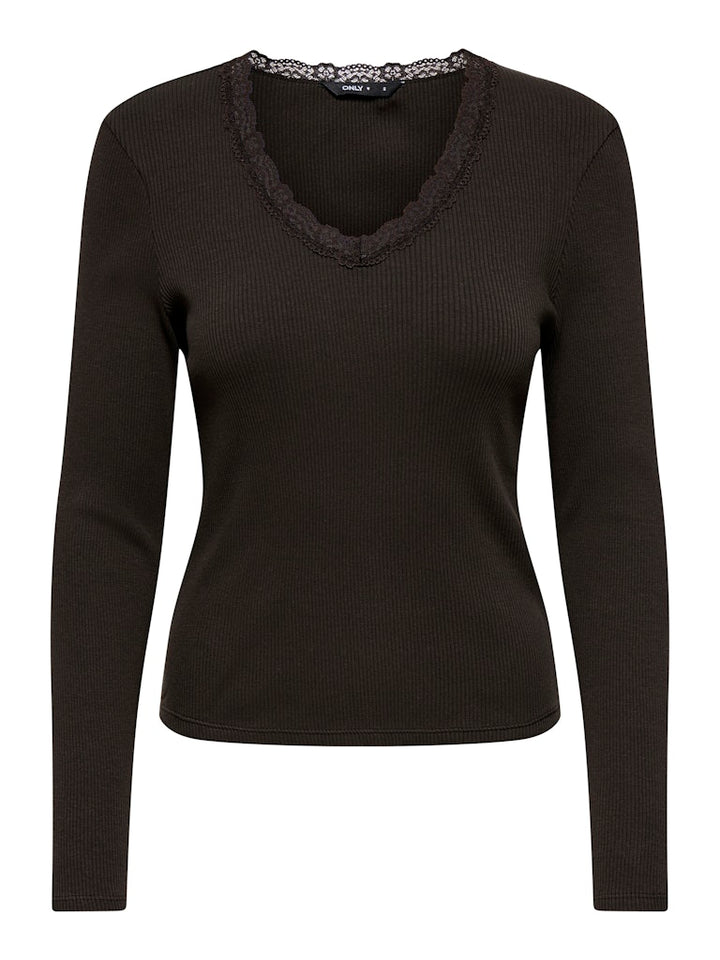 Onlsara Sharai L/s V-neck Top Jrs - Bruin
