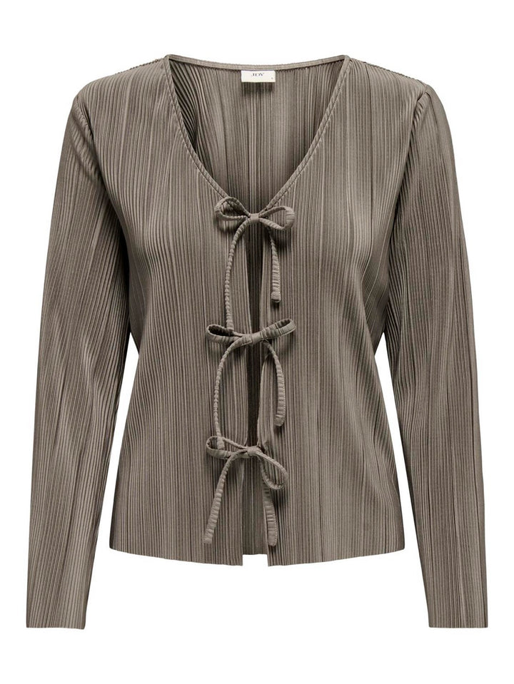 Jdybravo L/s Tie Pleat Top Jrs - Taupe