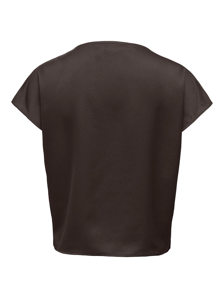 Onlfaraya S/l Button Lace Satin Top Wvn - Bruin Dessin