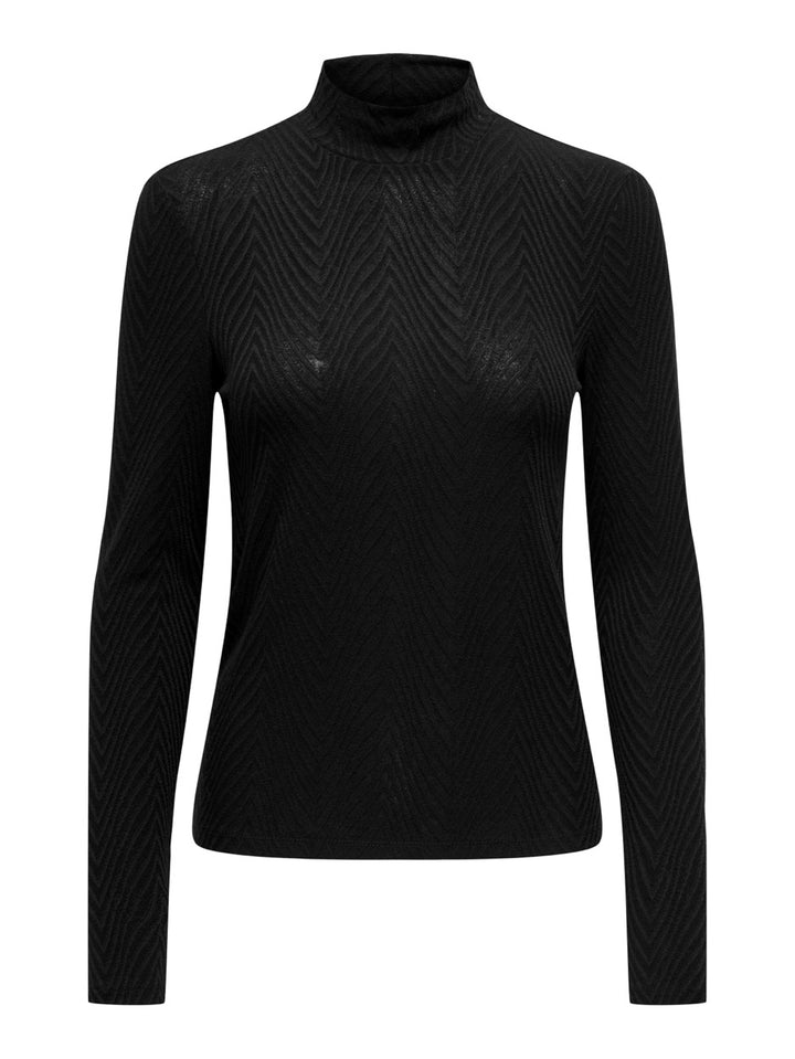 Onlzuri Life L/s High Neck Top Jrs - Zwart