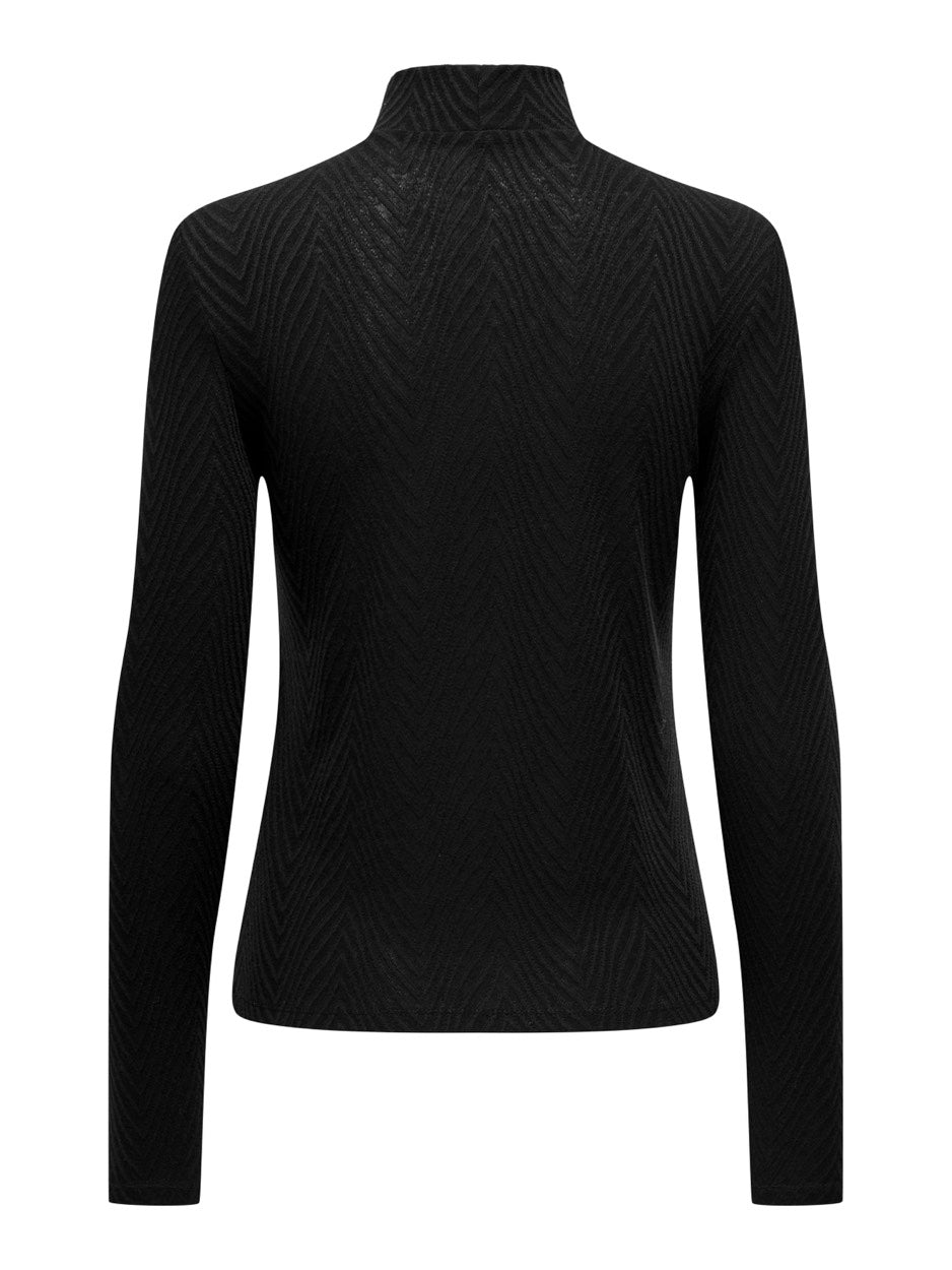 Onlzuri Life L/s High Neck Top Jrs - Zwart