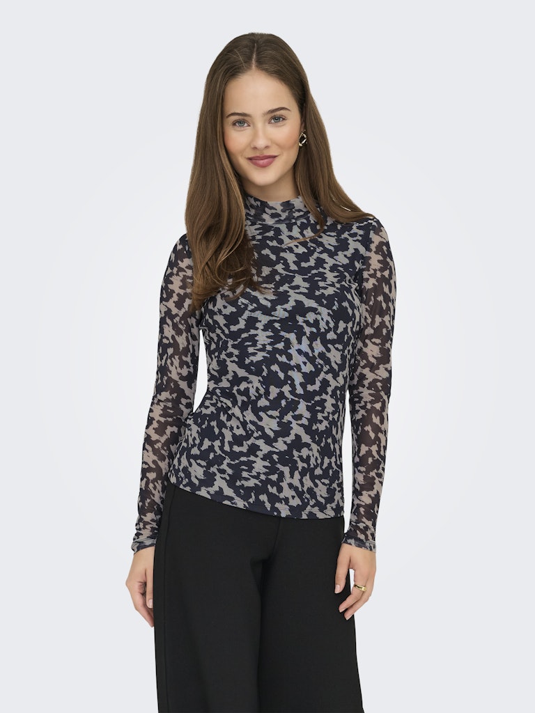 Onlerica Life Mesh L/s Top Jrs Noos - Grijs Dessin