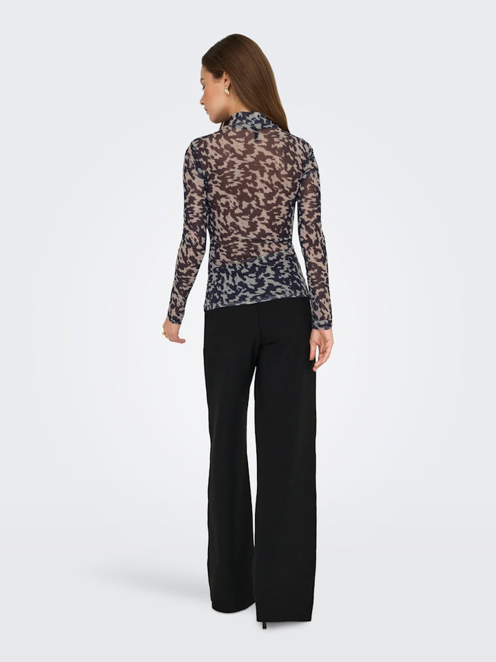 Onlerica Life Mesh L/s Top Jrs Noos - Grijs Dessin