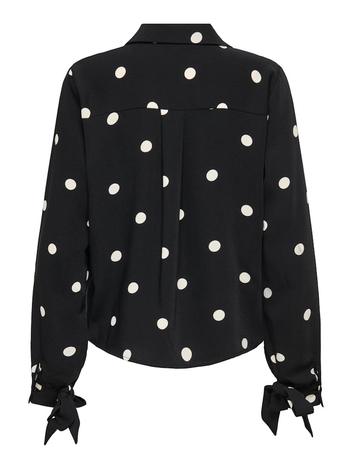 Onlbelem L/s Bow Top Wvn Sud - Zwart Dessin