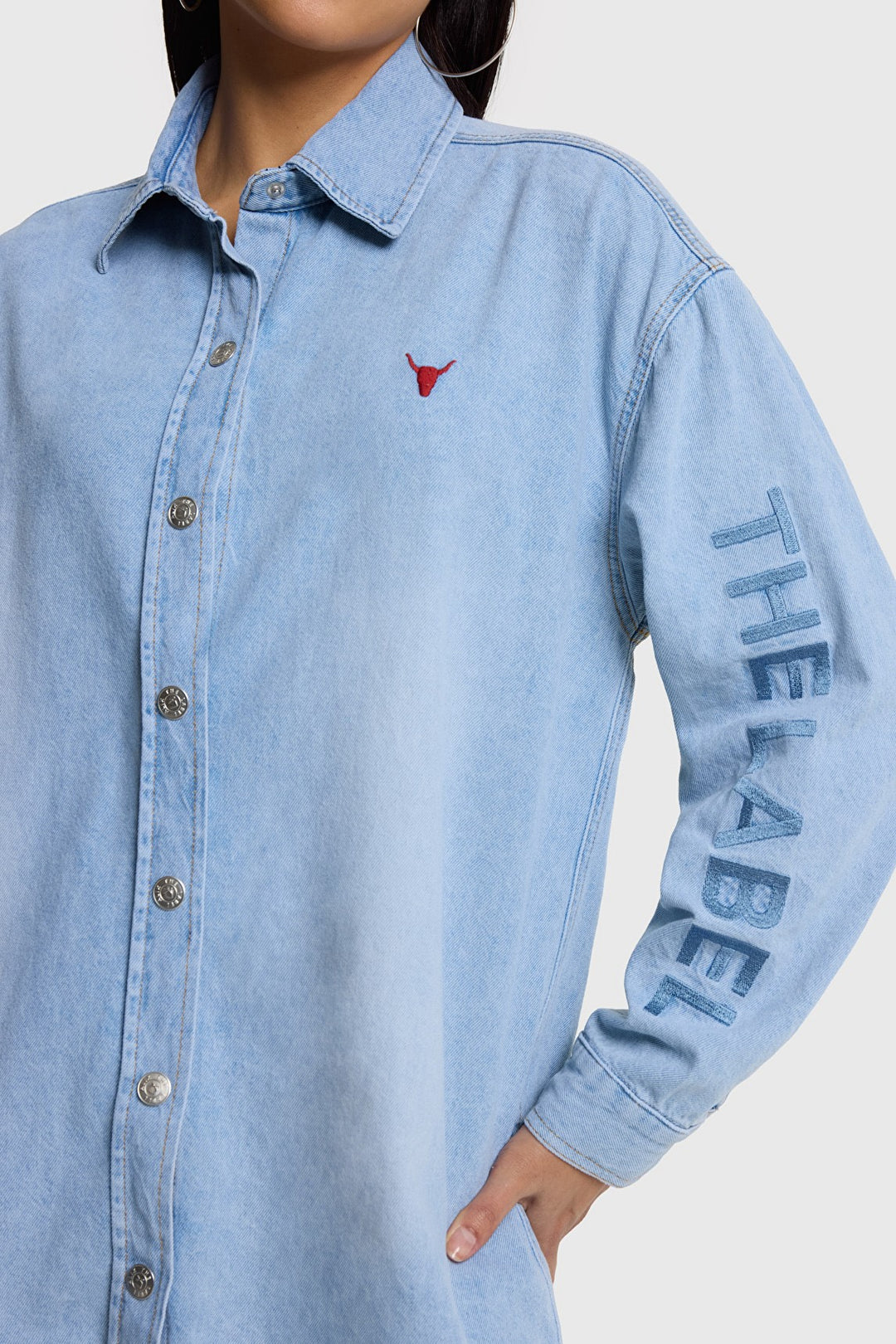 Flowy Denim Dress - Blue Denim
