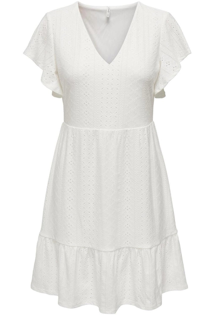 Onlsandra S/s V-neck Dress Jrs - Off-white