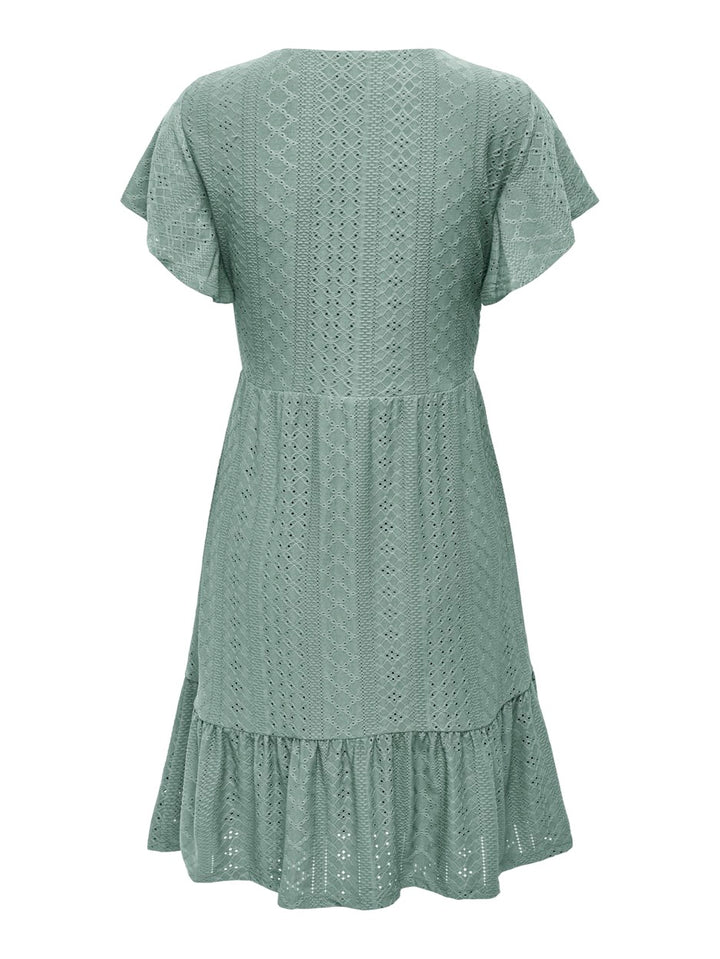 Onlsandra S/s V-neck Dress Jrs Noos - Olijf