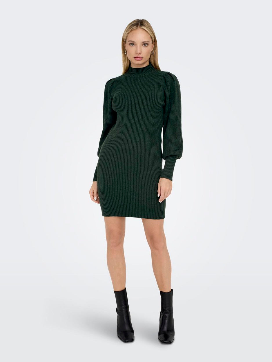 Onlkatia L/s Dress Cc Knt - Donkergroen
