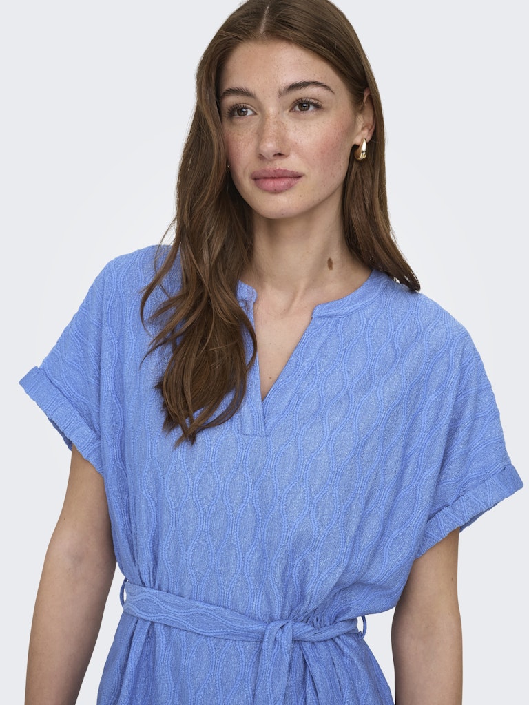 Onldiana S/s V-neck Dress Cs Jrs - Blauw