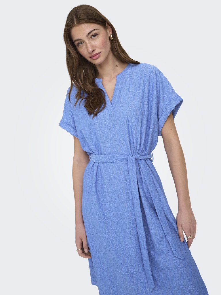 Onldiana S/s V-neck Dress Cs Jrs - Blauw