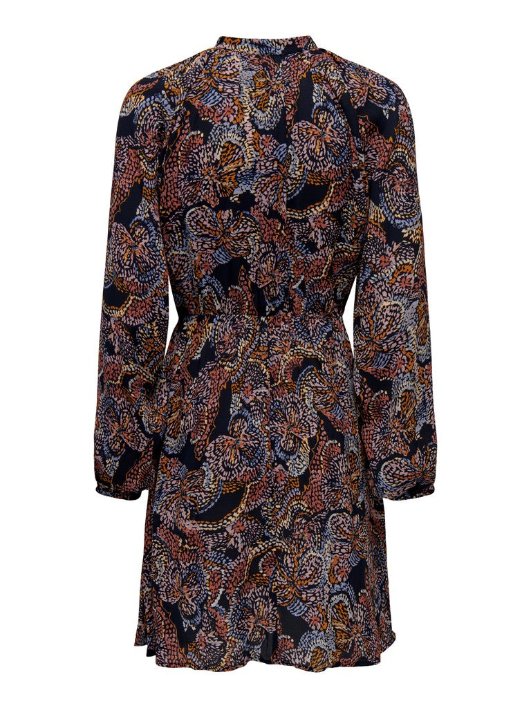Jdycana L/s Short Dress Wvn - Blauw Dessin