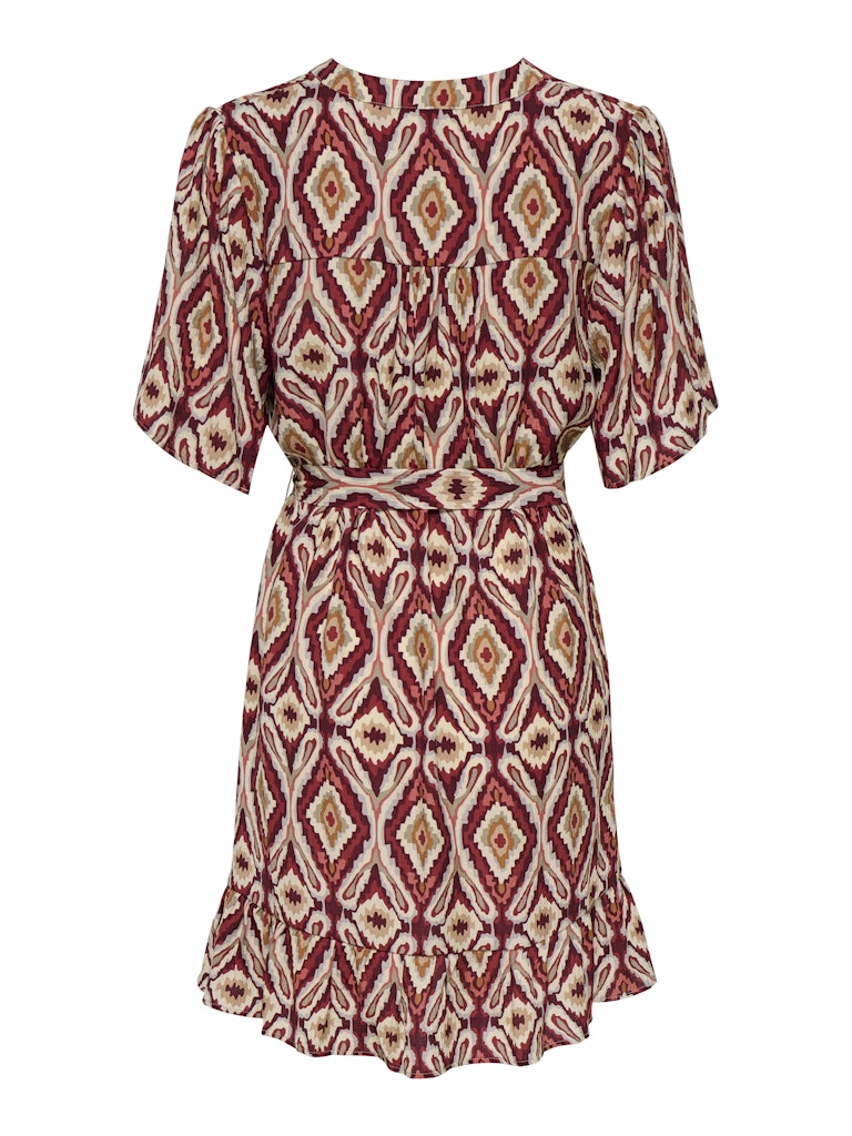 Onlantonia Mikasi S/s Short Dress Wvn - Rood Dessin