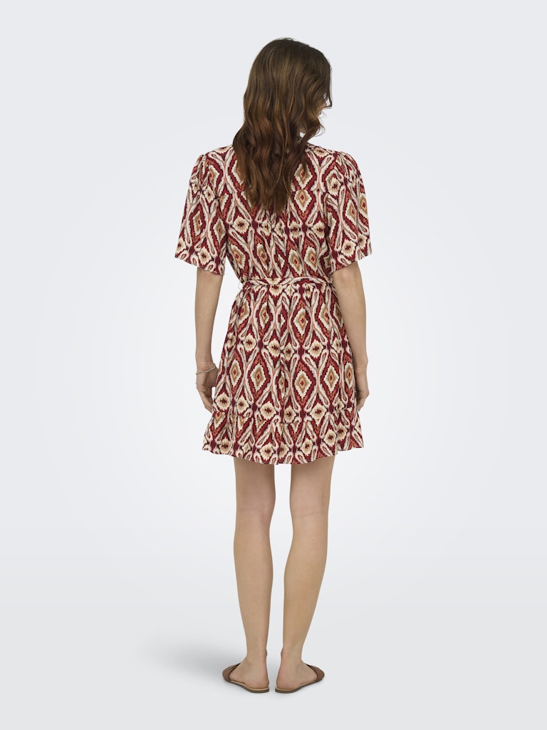 Onlantonia Mikasi S/s Short Dress Wvn - Rood Dessin