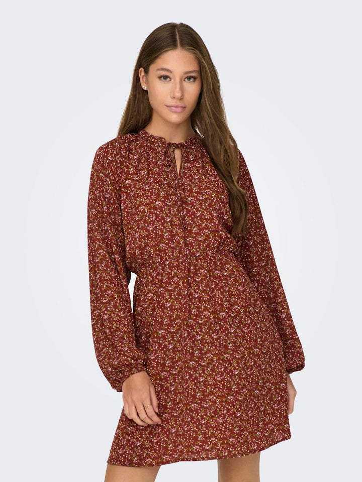 Jdycana L/s Short Dress Wvn - Rood Dessin