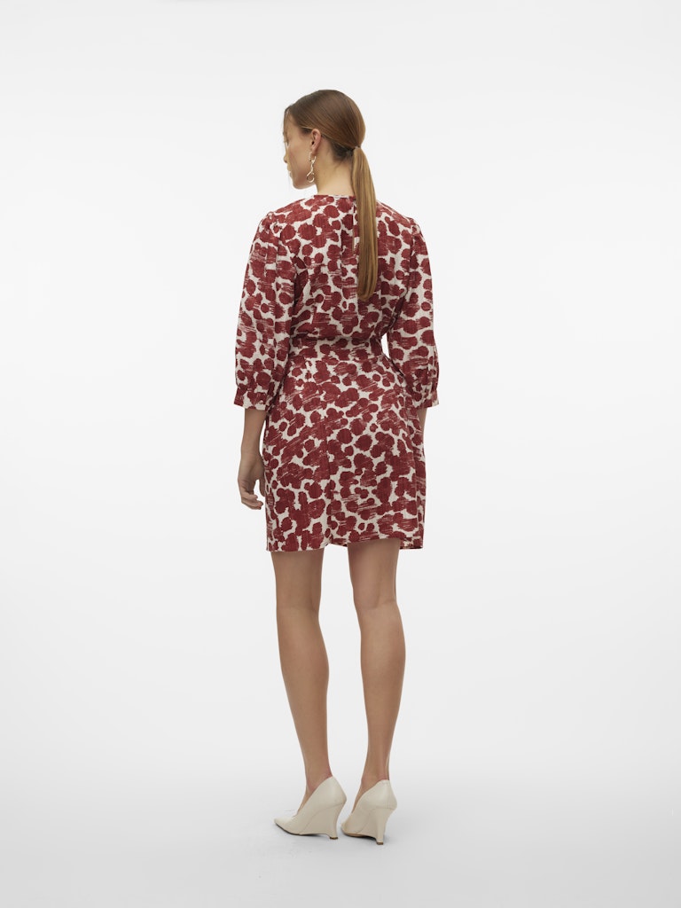 Vmpila Senya 3/4 Short Dress Wvn - Rood Dessin