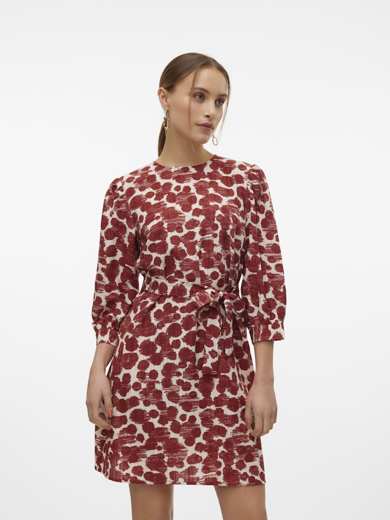 Vmpila Senya 3/4 Short Dress Wvn - Rood Dessin