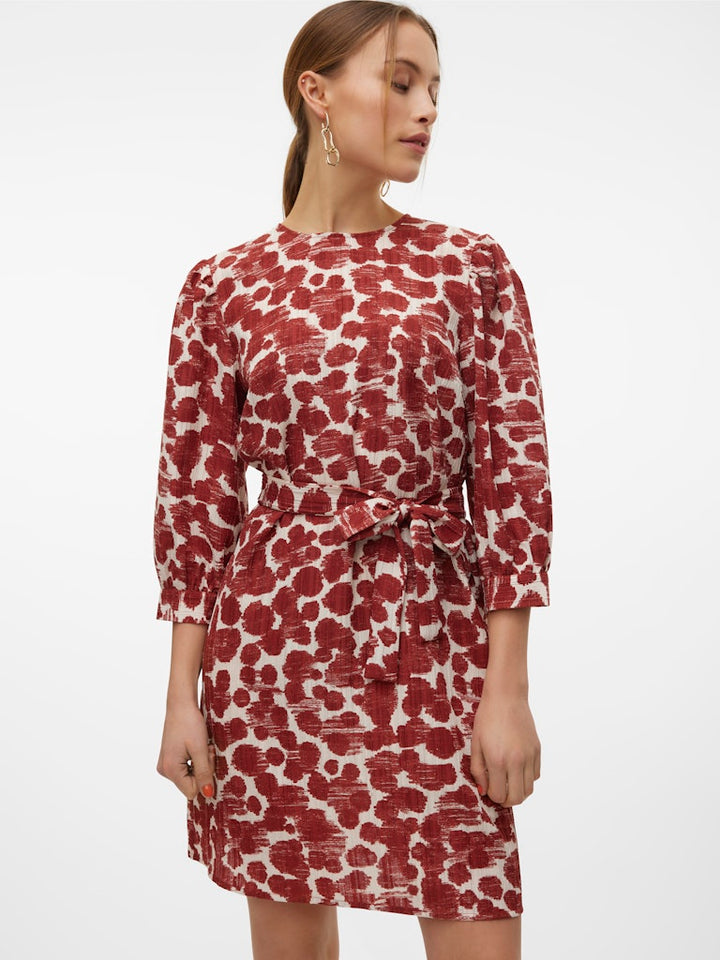 Vmpila Senya 3/4 Short Dress Wvn - Rood Dessin