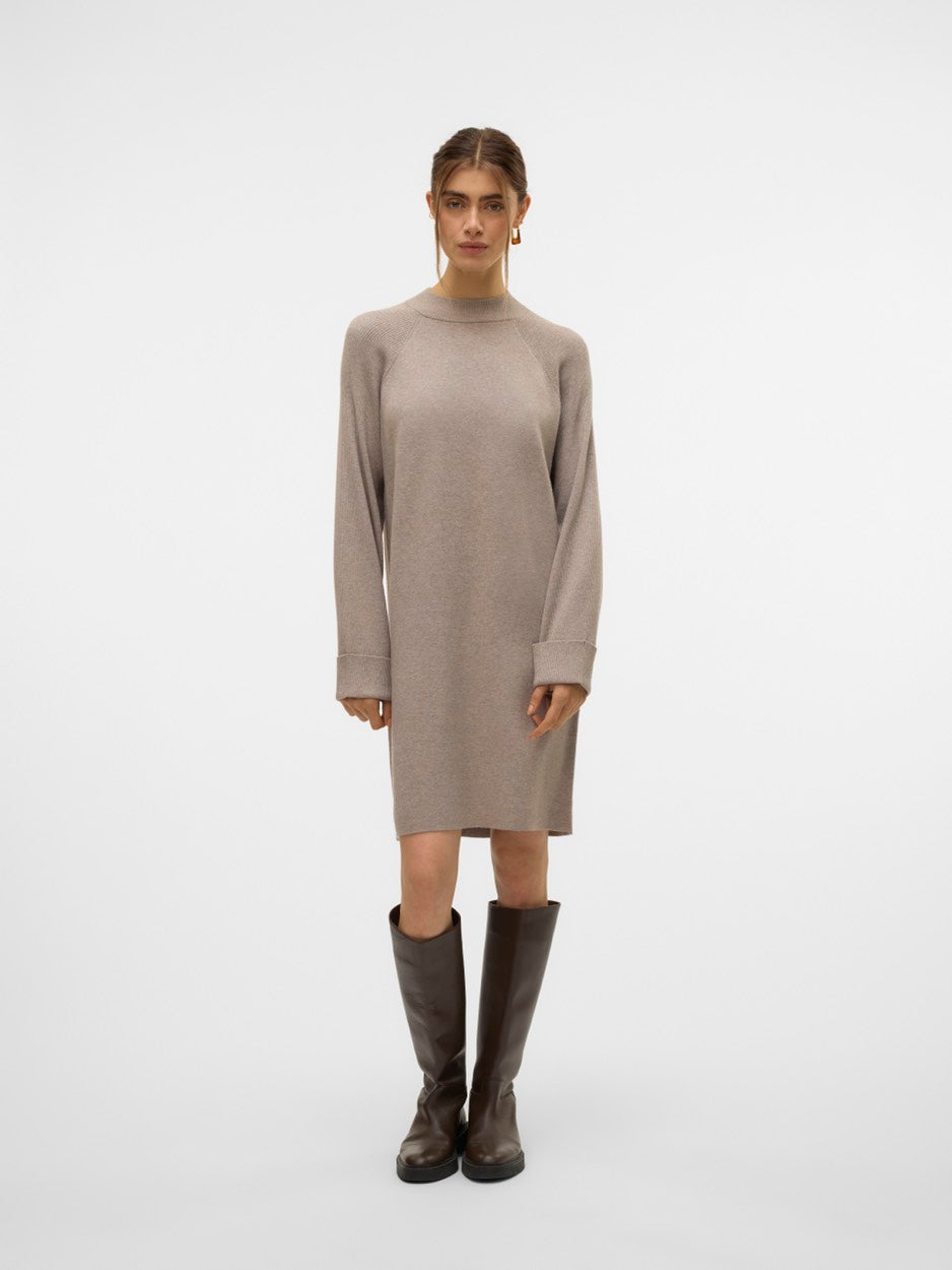 Vmgold Mix Ls Highneck Abk Dress Ga - Taupe