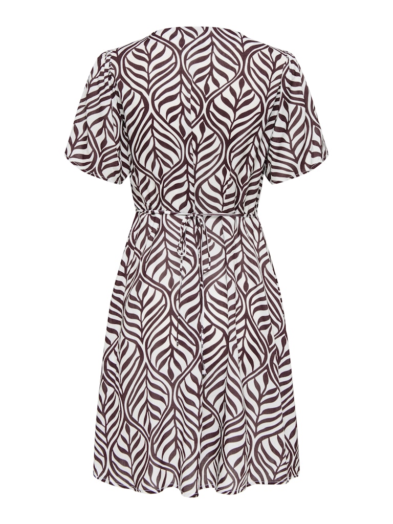 Onlevida S/s Short Dress Wvn Noos - Bruin Dessin