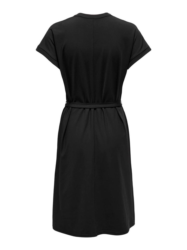 Onlanie Ss V-neck Belt Dress Pnt - Zwart