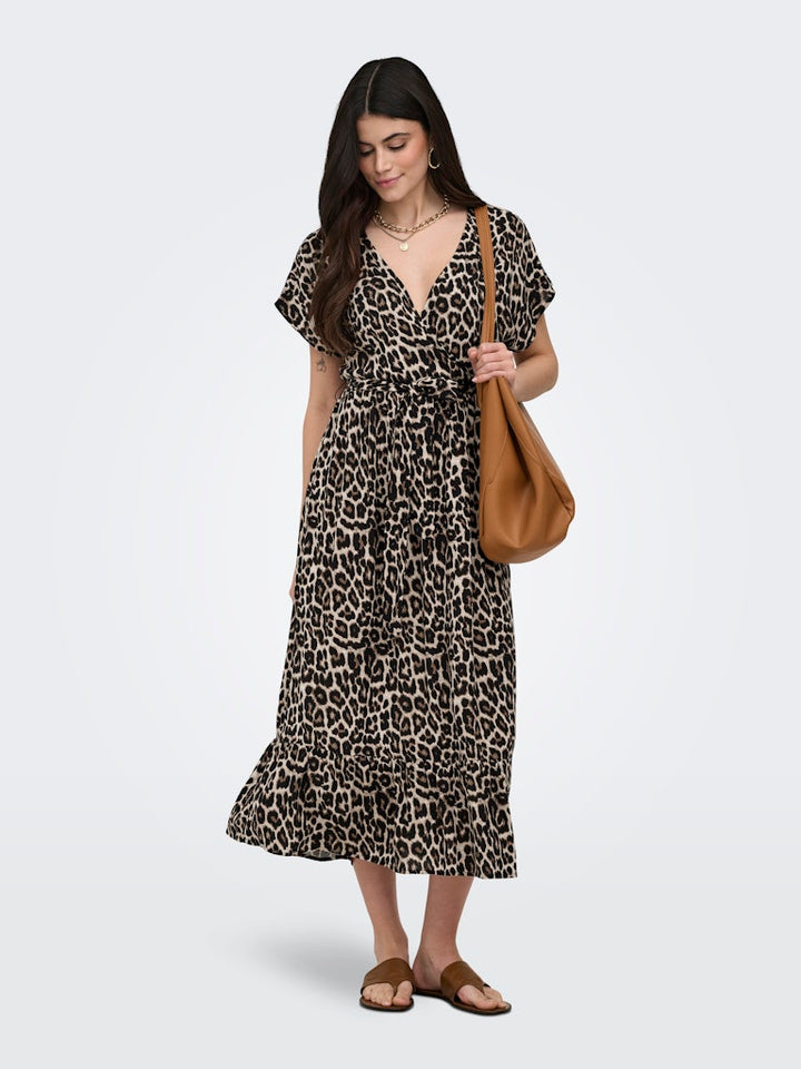 Onlzilla Adele Ss Long Dress Noos Wvn - Bruin Dessin