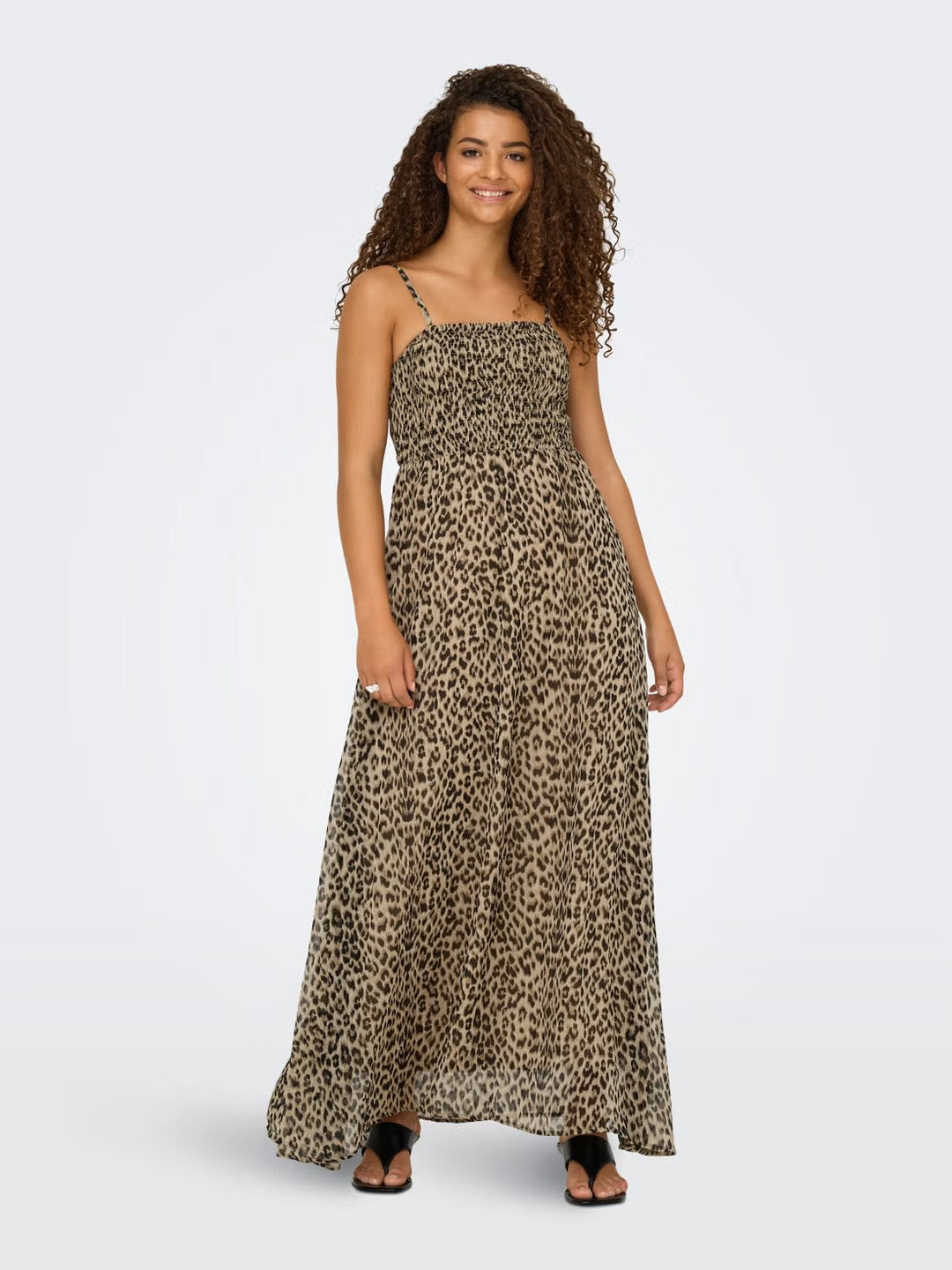 Onlelena Vikki Strap Ank Dress Noos Wvn - Bruin Dessin