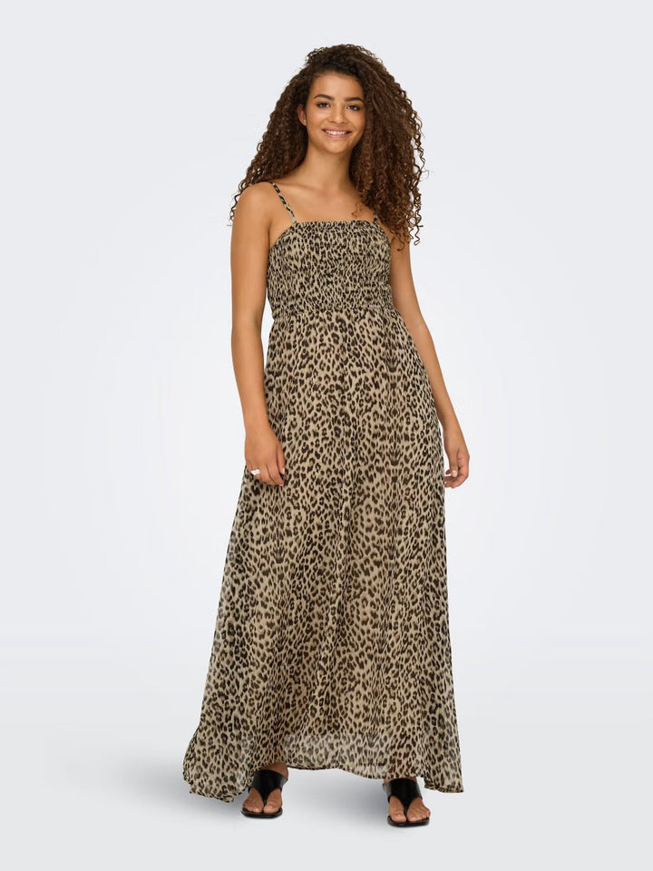 Onlelena Vikki Strap Ank Dress Noos Wvn - Bruin Dessin