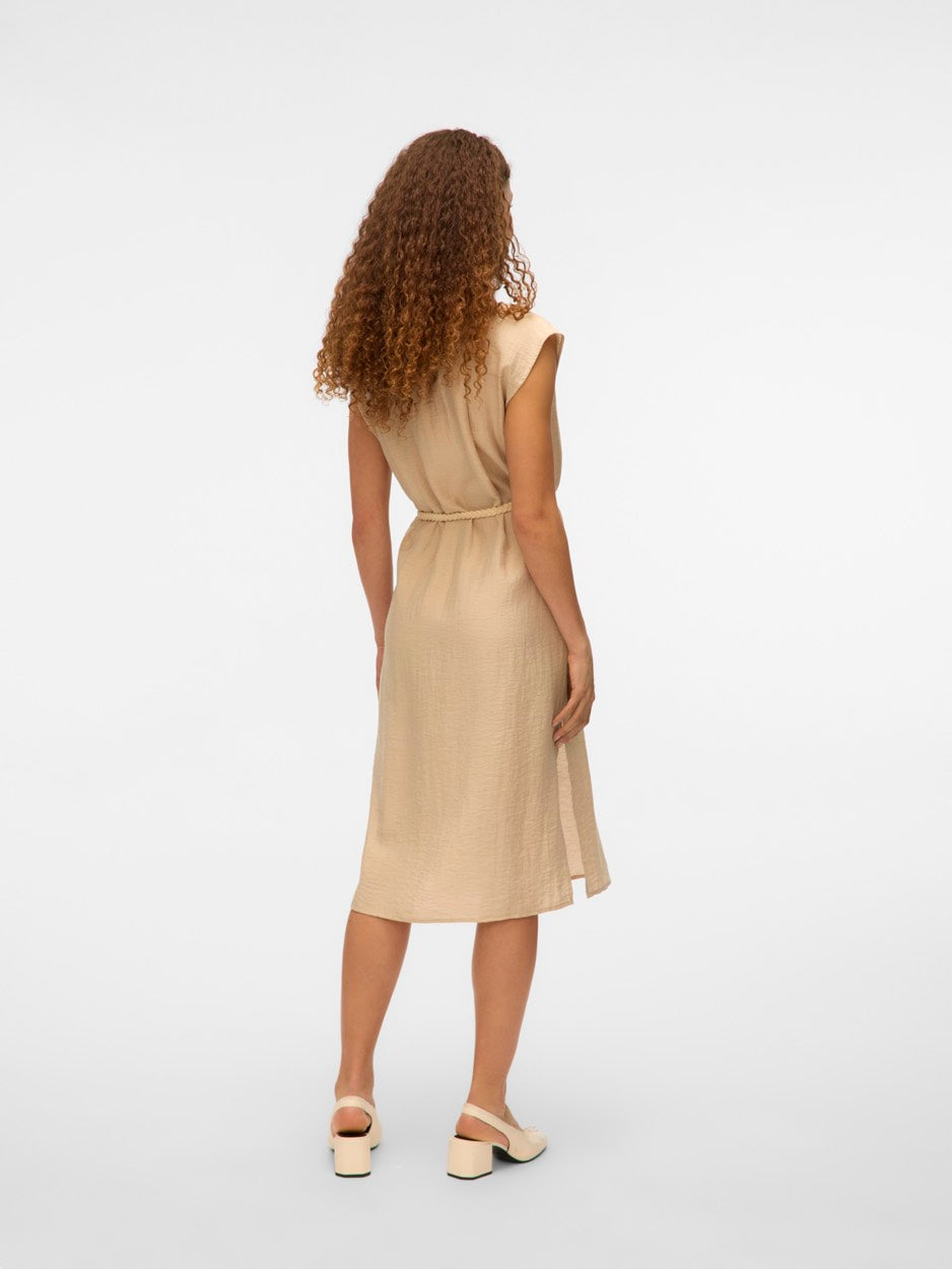 Vmheaven Belt Calf Shirt Dress Wvn - Zand